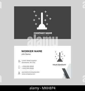 Plunger business card design template, Visiting for your company, Modern horizontal identity Card Vector Stock Vector