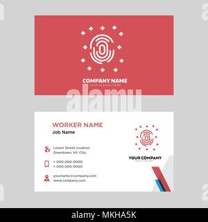 Fingerprint scan business card design template, Visiting for your company, Modern horizontal identity Card Vector Stock Vector