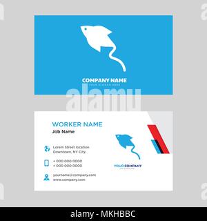 Manta Ray business card design template, Visiting for your company, Modern horizontal identity Card Vector Stock Vector