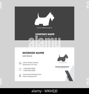 scottish terrier business card design template, Visiting for your company, Modern horizontal identity Card Vector Stock Vector