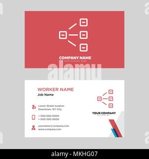 Hierarchical structure business card design template, Visiting for your company, Modern horizontal identity Card Vector Stock Vector