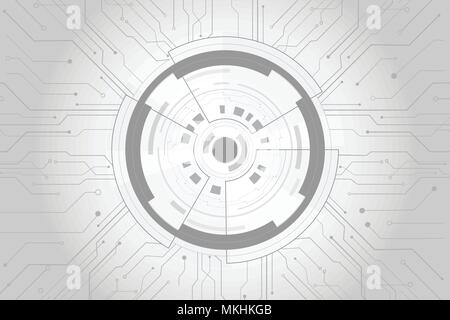 Background Grey Interface Grey abstract tech HUD interface gear modern background. Concept vector ...