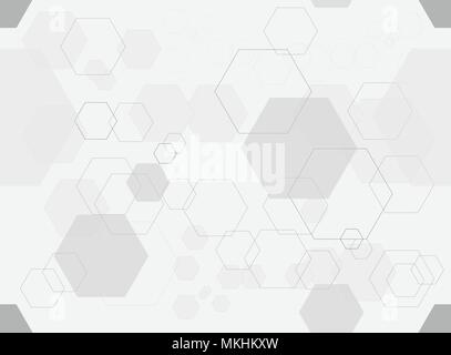 grey hexagon pattern seamless background vector illustration Stock Vector