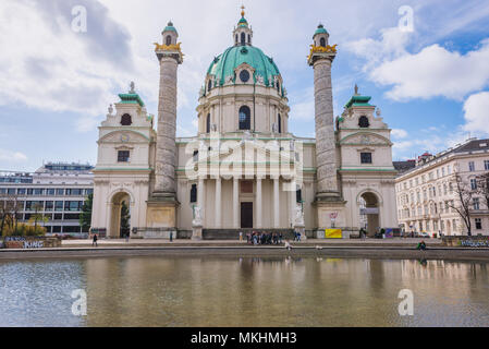 So called Karlskirche - Church of Saint Charles Borromeo in Vienna, Austria Stock Photo