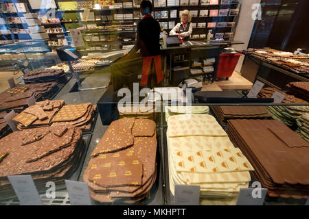 Various types of chocolate for sale at a Frischschoggi shop in Zurich Switzerland Europe Stock Photo Alamy