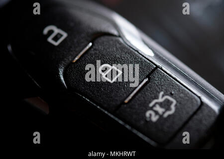 Car keys with remote lock unlock buttons Stock Photo