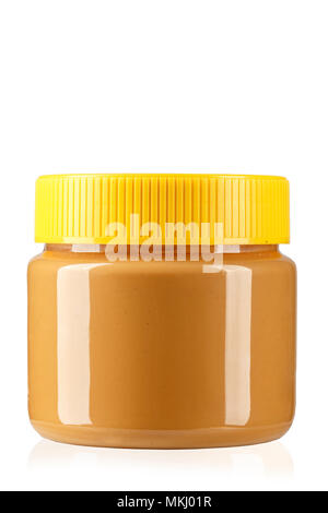 peanut butter in can, isolated on white background. File contains clipping path. Stock Photo