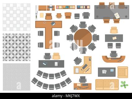 Office workplace elements - set of modern vector objects Stock Vector