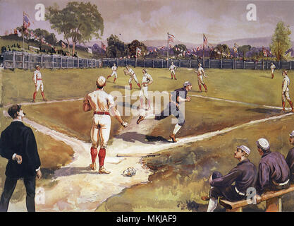 Advertising poster for amateur baseball game shows batter and catcher at  home plate Stock Photo - Alamy