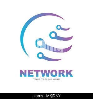 Abstract network connection vector. Global network technology Stock Vector