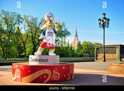 MOSCOW, RUSSIA - MAY 08: Official mascot Zabivaka of FIFA World Cup 2018 in Moscow, Russia on May 8, 2018. Credit: Krasnevsky/Alamy Live News Stock Photo