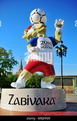 MOSCOW, RUSSIA - MAY 08: Official mascot Zabivaka of FIFA World Cup 2018 in Moscow, Russia on May 8, 2018. Credit: Krasnevsky/Alamy Live News Stock Photo