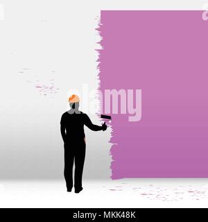 builder painting 03 Stock Vector