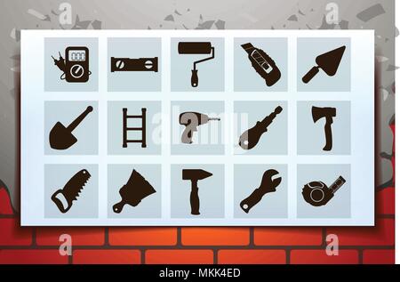 builders icons 2 Stock Vector