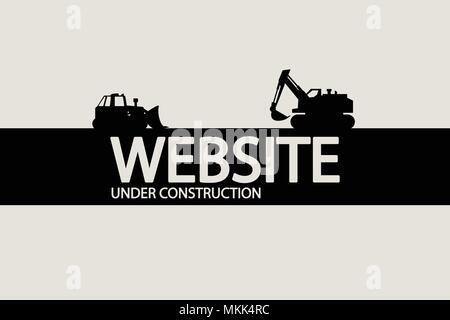 construction website vehicles silhouette Stock Vector
