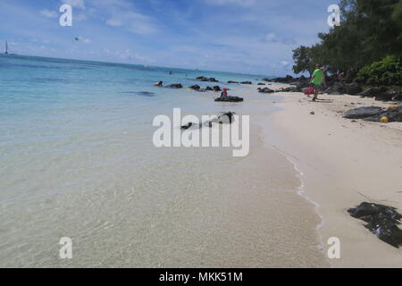 Charming coastline of Indian ocean at Mauritius island. Stock Photo