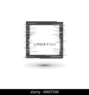 Vector glitch frames set. Geometric shapes with distortion effect.Glow Design for Graphic Design. Vector Illustration Stock Vector