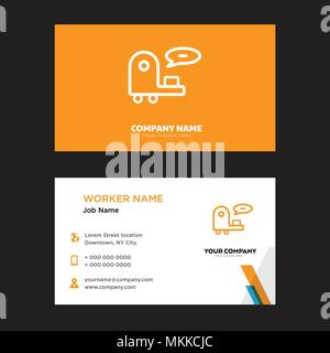 Customer support business card design template, Visiting for your company, Modern horizontal identity Card Vector Stock Vector