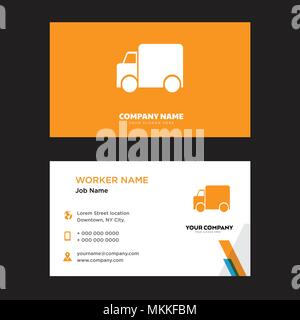 Garbage truck business card design template, Visiting for your company, Modern horizontal identity Card Vector Stock Vector