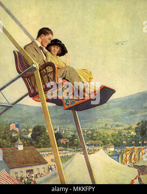 Couple on Ferris Wheel Stock Photo