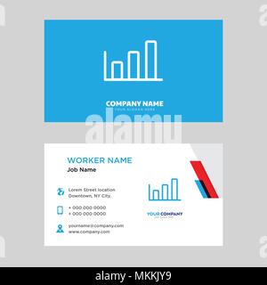Bar graph business card design template, Visiting for your company, Modern horizontal identity Card Vector Stock Vector