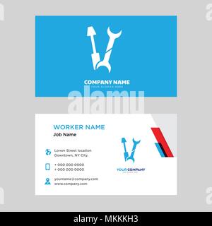 Wrench business card design template, Visiting for your company, Modern horizontal identity Card Vector Stock Vector