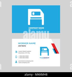 Diskette business card design template, Visiting for your company, Modern horizontal identity Card Vector Stock Vector