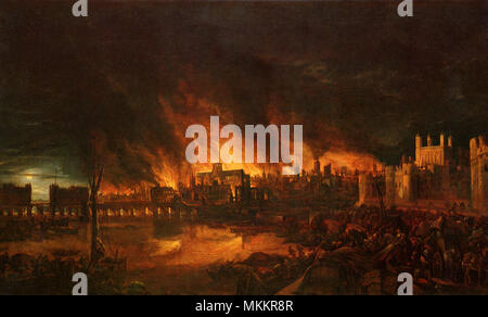 Great Fire of London 1666 Stock Photo