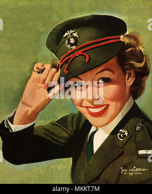 Female Lt. Doffs Hat Stock Photo