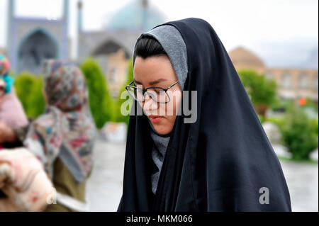 Dress code in Iran. Woman wearing chador. © Antonio Ciufo Stock Photo