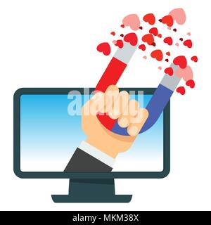 attraction of hearts Stock Vector