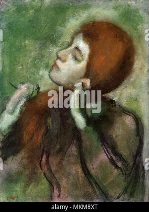 Woman Combing Hair Stock Photo