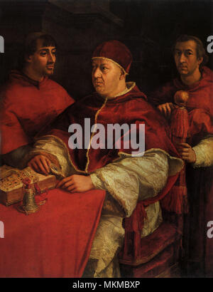 Portrait of Pope Leo X with Cardinals Stock Photo