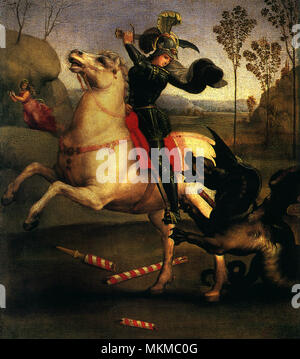 Saint George Fighting the Dragon 1505 Stock Photo