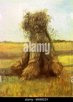 Sheaves of Wheat in a Field Stock Photo