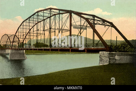 Delaware River Bridge. Port Jervis. Stock Photo