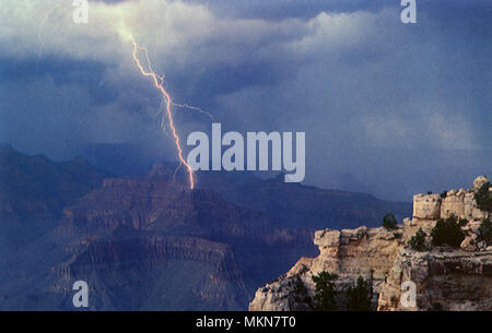 Lightning Bolt Over the Grand Canyon Stock Photo