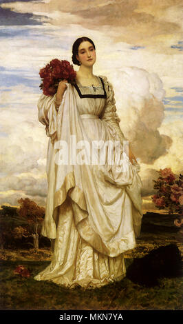 Dreamy Woman with Roses Stock Photo