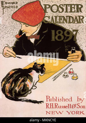 1897 Poster Calendar Stock Photo