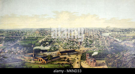 View of Columbus O. from Capitol University 1854 Stock Photo