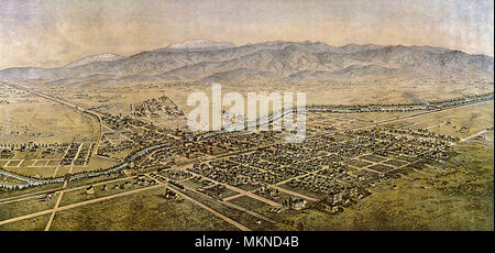 Bird's Eye View of Reno, Nevada 1890 Stock Photo