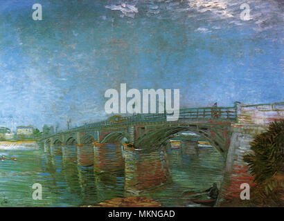 The Seine Bridge at Asnieres, Van Gogh, Vincent Willem, 1887 Stock ...