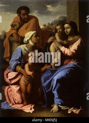 The Holy Family with St. Elisabeth and St. John the Baptist Stock Photo