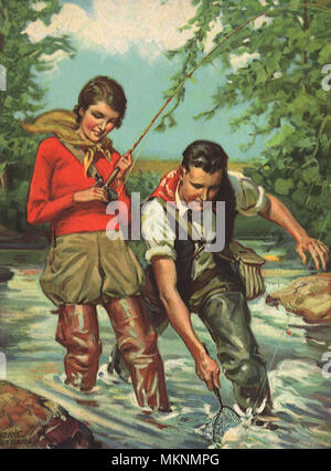 Couple Fishing Stock Photo