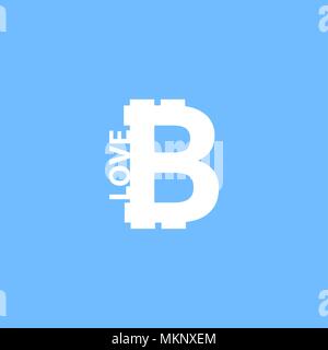 I love bitcoin vector icon Stock Vector