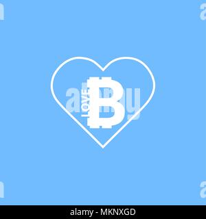 I love bitcoin vector icon Stock Vector