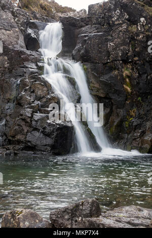 Waterfall in mountain stream of Allt Dearg Mor, Sligachan, Isle of Skye, Scotland, UK Stock Photo