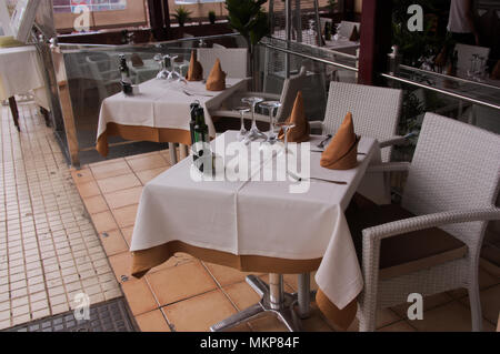 A table for two in a restaurant Stock Photo