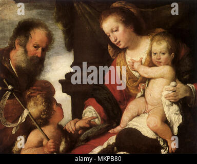 The Holy Family with John the Baptist Stock Photo