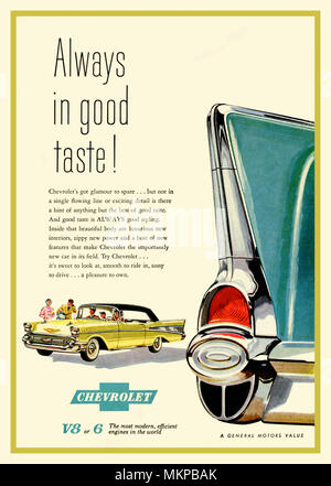 1957 Chevrolet Bel-Air Sports Sedan Automobile Car Magazine Press Advertisement  'Always in Good Taste'